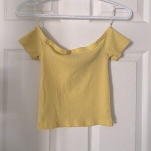YELLOW Off-the-Shoulder Crop Top